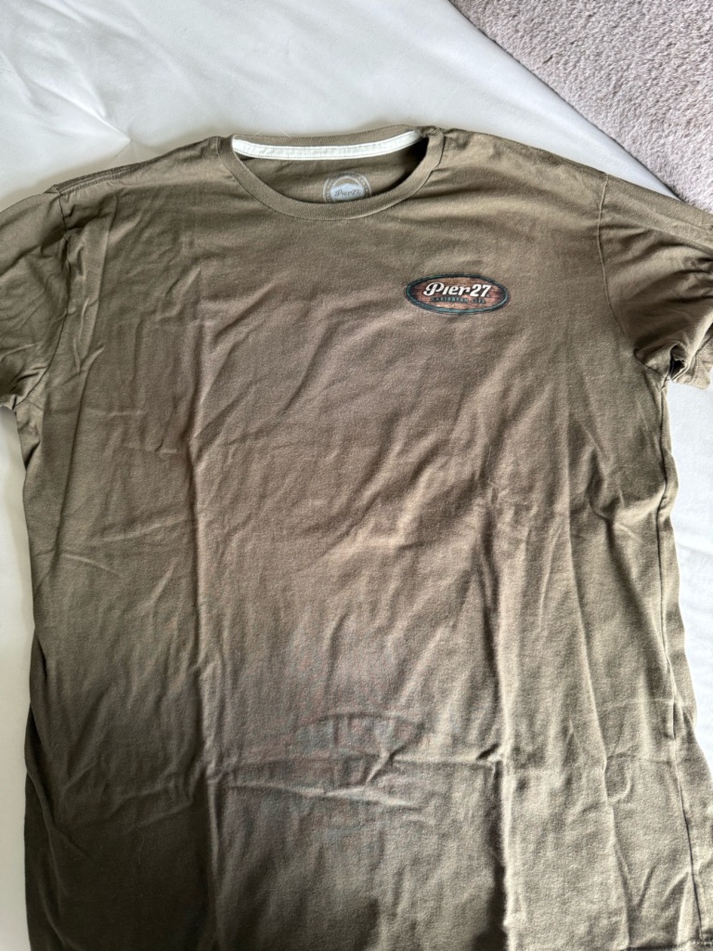 Olive Crew Neck Short Sleeve Shirt